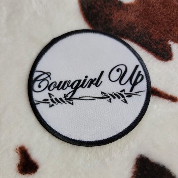 Cowgirl Up Western Sublimation DYI Fabric Hat Patch Glue Iron On Sew Hat Patch - Picture 4 of 5